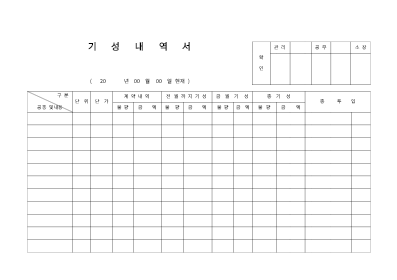 내역서 (기성)